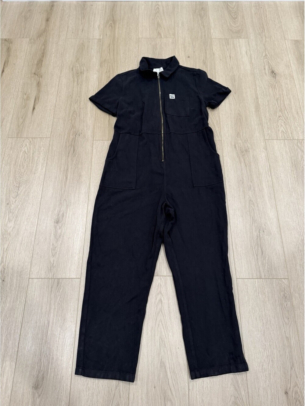 NWT Lucy & Yak Rex Cotton Jumpsuit Black Petite UK 14 US 10
